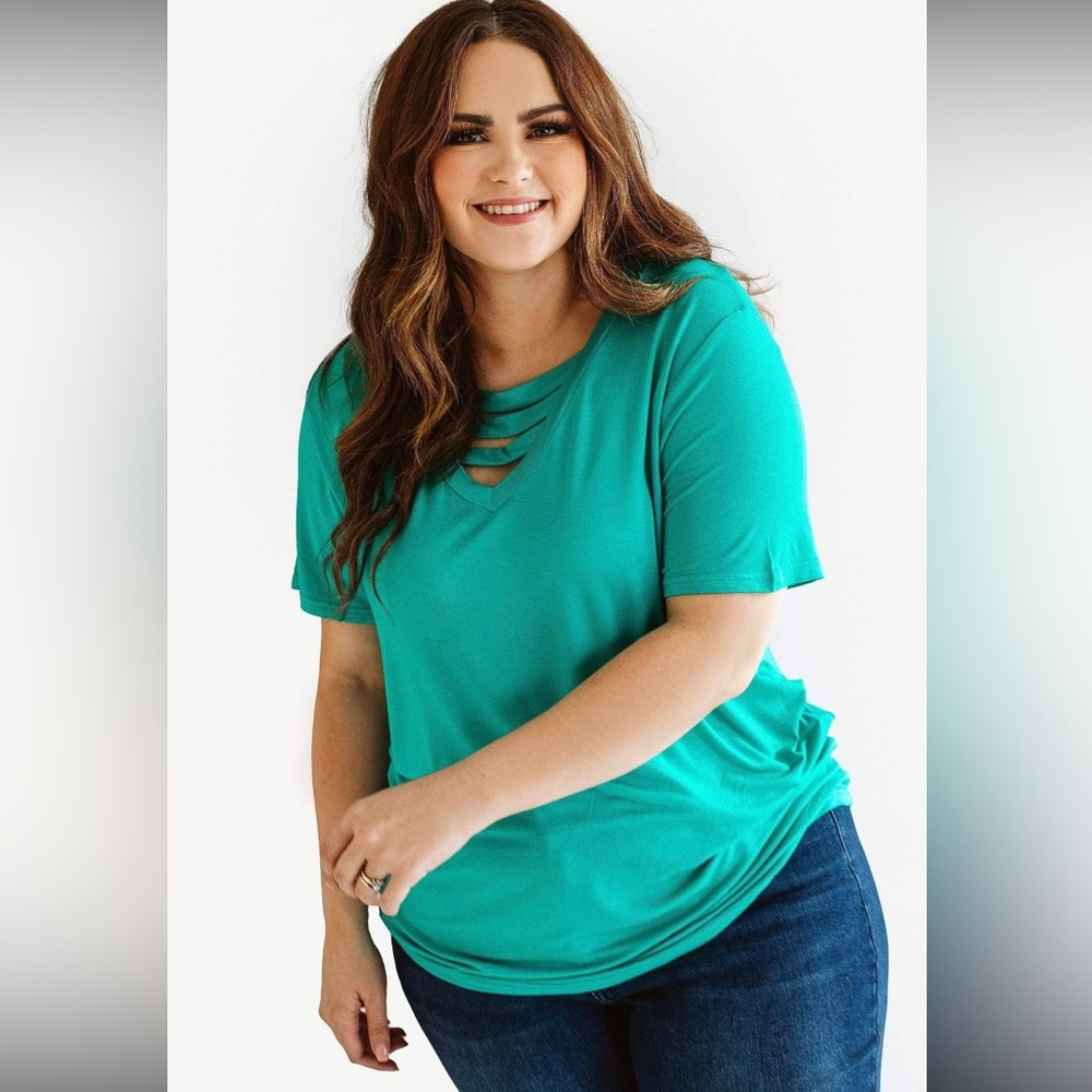 Plus size teal top